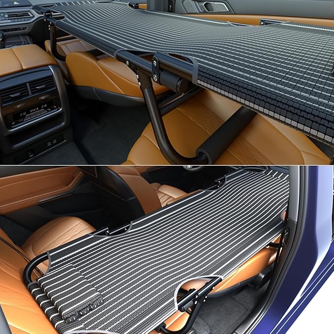 Non-Inflatable Car MattressFolding Travel Bed Outdoor Camping Bed Easy to Clean Suitable for The Rear Seat of Most Cars(Color:A)