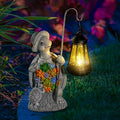 Solar Garden Outdoor Statue Turtle with Hanging LED Lantern —Outside Solar Turtle Decor for GardenHomeLawnYard Balcony Ornament- Unique Housewarming Gifts