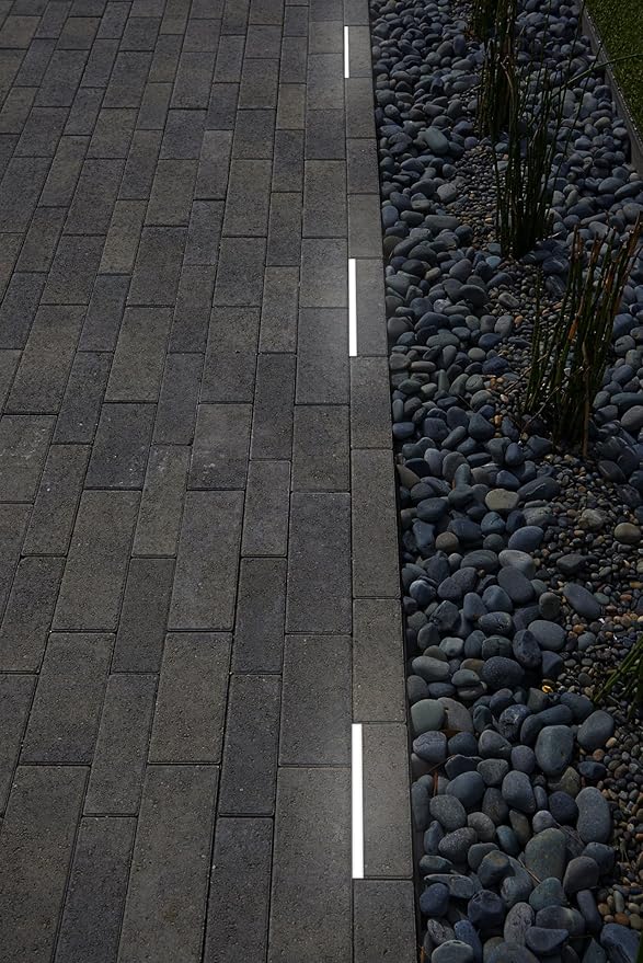 LUMENGY Paver Light Slim 0.5x4 Inch (0.47x3.93) 5000K Daylight Glare-Free Linear Lighting for Driveways Walkways and Paver Borders 12V Hardwired IP67 Waterproof Drive-Over Rated