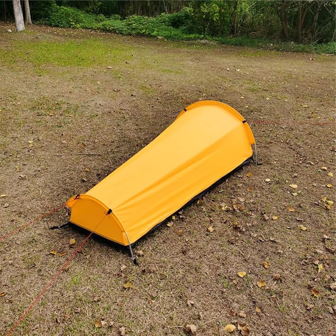 Ultralight Single Person 4 Season Backpacking Tent Windproof &amp Waterproof Modern Style Easy Setup with Aluminum Poles