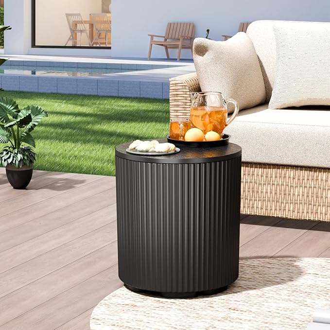 Outdoor Cooler Side Table Patio Table and Ice Chest Storage Portable Ice Bucket CoolerOutdoor Ice Chest Side for Parties Picnics Beach