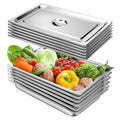 Hotel Pan with Lids 6 Pack Full Size 2.5 Deep Stainless Steel Steam Table Pan Commercial Food Pans for Catering Buffet Chafing Dish Pans Metal Steam Tray (1/1 Full Size x 2.5 Inch Deep 6 Pack)