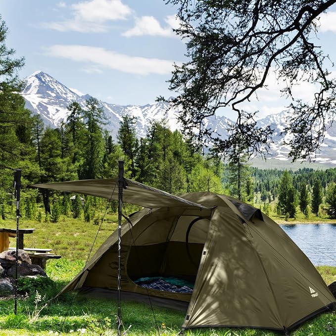 Forceatt Camping Tent 2/3/4 Person Professional Waterproof &amp Windproof Lightweight Backpacking Tent Suitable for OutdoorHikingCamping Mountaineering and Travel