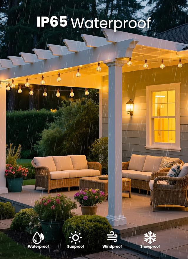 Permanent Outdoor Lights 50FT LED Lights DIY Scene Mode IP68 Waterproof Christmas Lights for Daily and Accent Lighting Outdoor Decor