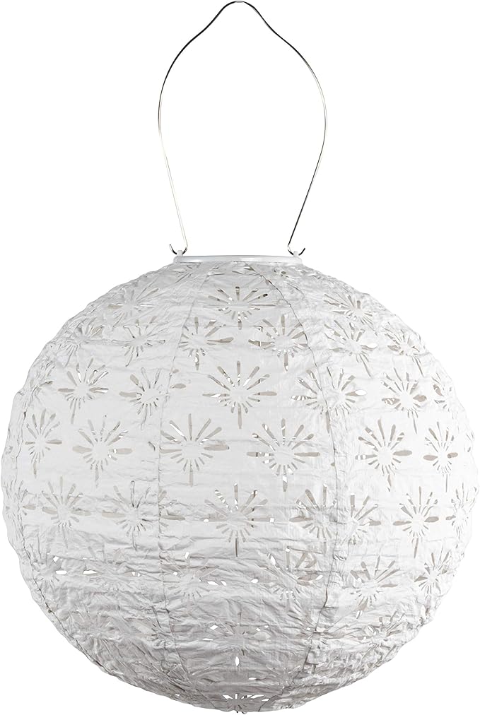 Allsop Soji Stella - Deco Globe - 12 Outdoor Solar Lantern -White