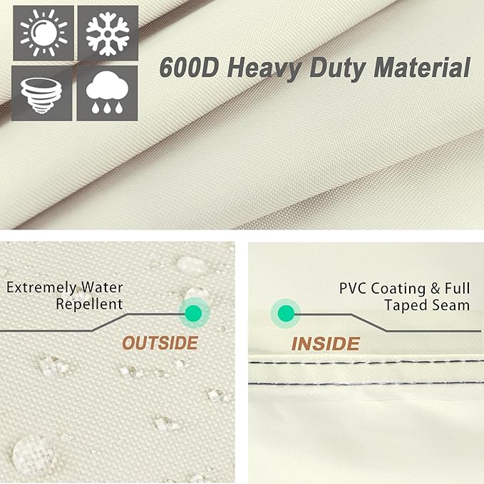 NettyPro Grill Cover for Outdoor Grill 60 inch Waterproof Heavy Duty Gas BBQ Cover for Outside Weber Char-Broil Brinkmann Jenn Air Nexgrill 3-4 Burners Barbecue Beige
