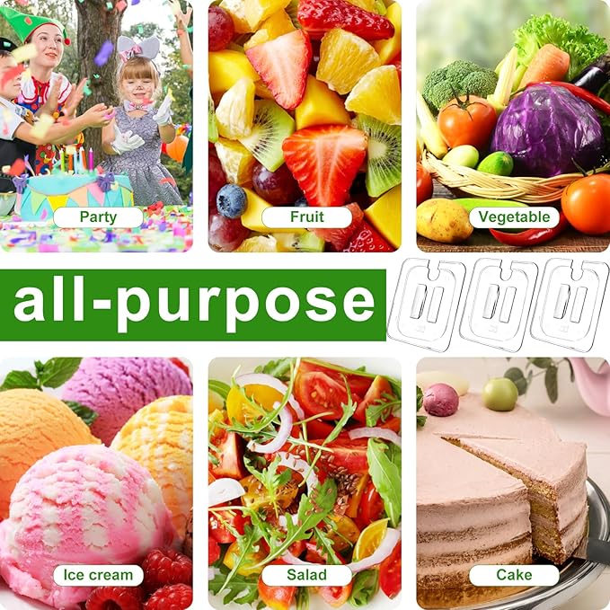 15 Pack 1/6 Size Food Pan Lids Polycarbonate Notched Hotel Pan Lids Commercial Clear Food Pan Covers for Restaurant