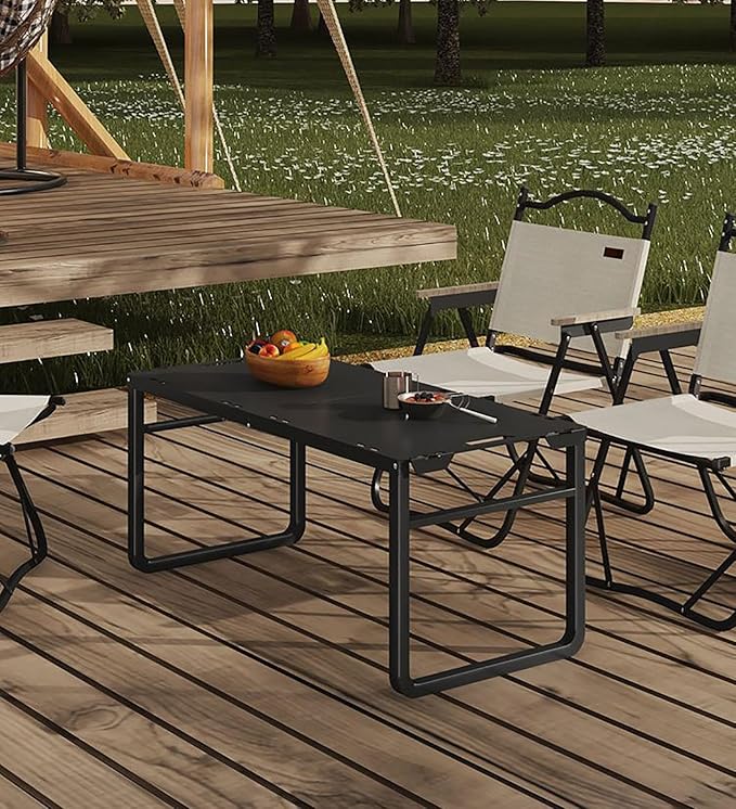 3.4 ft Folding Camping Table Portable Picnic Table Indoor &amp Outdoor Heavy-Duty Foldable Utility Table for Picnic Camping BBQ Party Backyard Beach(Black)