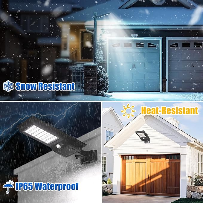 Outdoor Solar Wall LED Street Lights 6500K Solar Outside Dusk to Dawn IP65 Waterproof Lights Solar Powered with Motion Sensor and Remote Control for Wall Porch Barn Patio Garage M-1 Pack