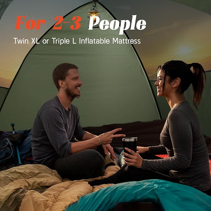 Tents for Camping 2/3/4 Person with Rainfly - Camping Tent Waterproof Windproof Easy Setup Portable Double Layer Outdoor Dome Tent Backpacking Tents for Adventure Backyard Hiking