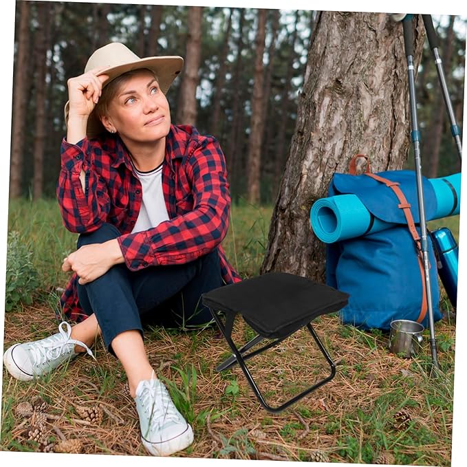 Kisangel Space Saving Stool Heavy Duty Stool Lightweight Oxford Material for Camping Hiking Picnics