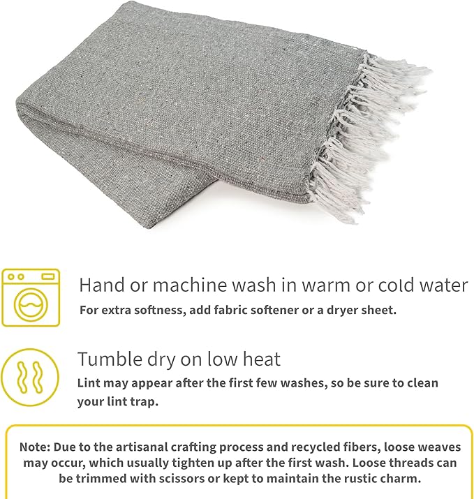 Cozumel Authentic Mexican Blankets (10-Pack) - 72x48 Woven in Mexico - Solid Throw Blanket for Yoga Studio Outdoor Picnic/Camping/Beach Saddle Blanket Bed/Home Decor (Gray)
