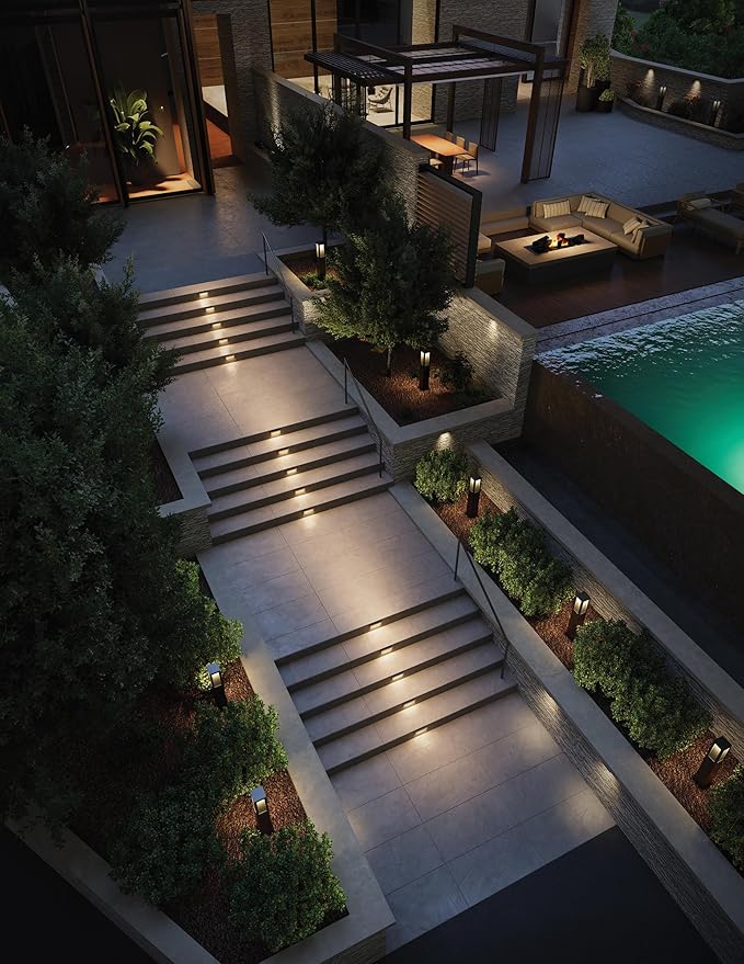 Hinkley Landscape Lighting Taper 1565SW Wide Horizontal 12v Step Light Low-Voltage Recessed Mount Integrated LED Satin White