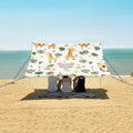 Cute Safari Animals Camping Sun Shelter Beach Tent Portable Beach Sun Shade Outdoor Canopy for Camping Trips Fishing Picnic