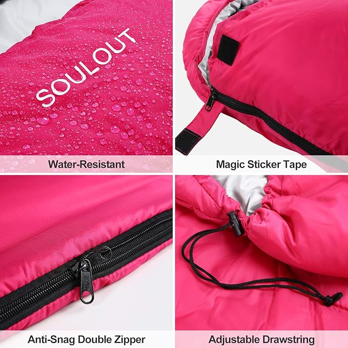 3-4 Season Sleeping Bag for Adults &amp Kids Lightweight Warm Cold Weather Camping Bag with Waterproof Compression Sack – Portable for Hiking Backpacking Traveling &amp Outdoor Adventures