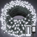 Minetom 328 Ft 1000 LED Christmas Tree Lights Outdoor Indoor String Lights with 8 Modes Waterproof Twinkle Xmas Light with Remote Plug in Rice Lights for Tree Room Christmas Decorations Cool White