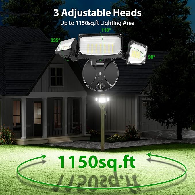 iMaihom 100W Dusk to Dawn Outdoor Lighting 10000LM Plug in Flood Lights with Remote Control 2 Modes IP65 Waterproof Led Exterior Security Light with Photocell 6500K Floodlight for Yard Garage Black