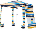 AMMSUN Beach Cabana 6.2'×6.2' Beach Canopy Easy Set up and Take Down Cabana Tent with Sand Pockets Instant Sun Shade with Side Wall Vibrant Stripe