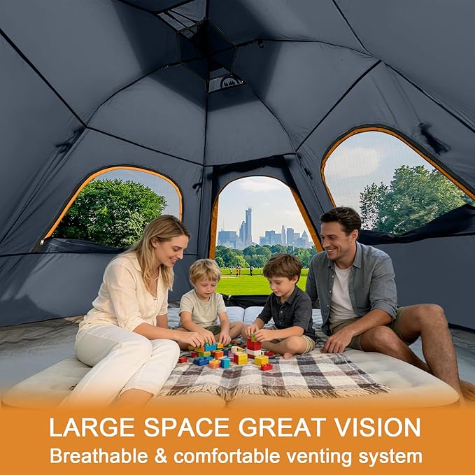 ADSMART Instant Tents for Camping 2/3/4/5 Person Tent Waterproof Easy Setup Sets Up Backpacking Tents with Carry Bag for Outdoor Hiking