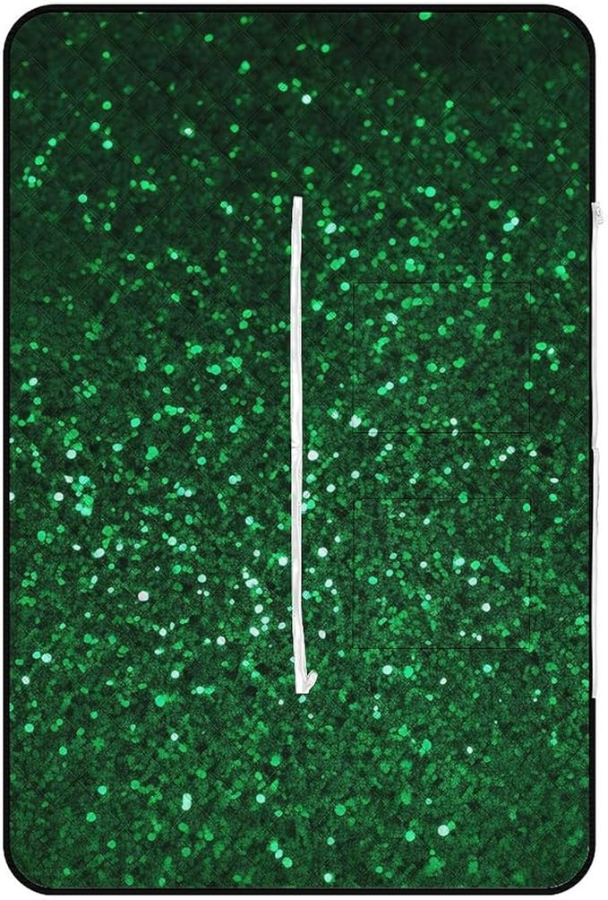 Zipper Green Sequin Sparkle Style Picnic Mat Suitable for Travel Camping Park Or Home Use