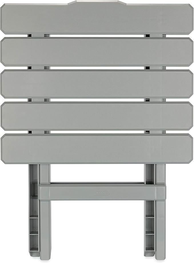 Camco 51692 Gray Large Adirondack Portable Outdoor Folding Side Table Perfect for The Beach Camping Picnics Cookouts and More Weatherproof and Rust Resistant