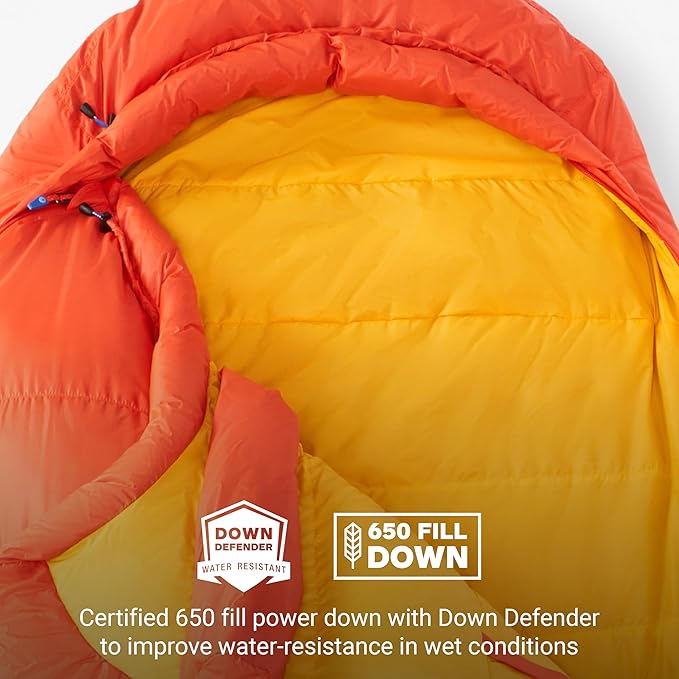 MARMOT Men's Always Summer 40° Sleeping Bag 650 Fill Down for Camping &amp Backpacking