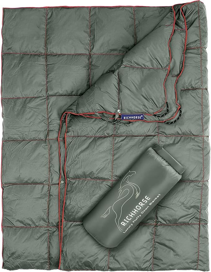 Down Camping Blanket - Camp Blanket Lightweight Packable Puffy Wearable Water Resistant Backpacking Quilt for Outdoor Camping Travel and Hiking