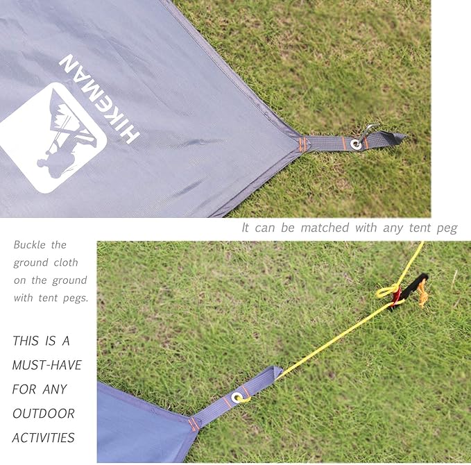 Hikeman Tent Footprint - Waterproof Camping Tarp Heavy Duty Tent Floor Saver Ultralight Ground Sheet Mat for Hiking Backpacking Hammock Beach - Storage Bag Included(L-83”x71”)