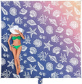 WEKAPO Beach Blanket Waterproof Sandproof &amp Sand-Free Beach Mat with Stakes &amp Built-in Storage Bag – Oversized Extra Large Perfect for Outdoor (Deep Blue Sea Shells 8 X 7 FT (1~4 Person))