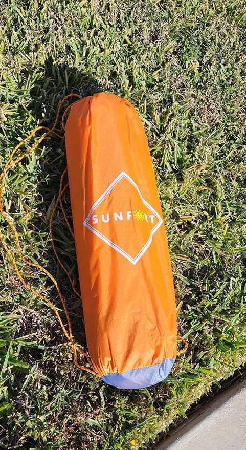 Sandproof Beach Walled Blanket Outdoors Water Resistant Portable and Lightweight Outdoors Playpen for Sand and Grass - Orange and Gray