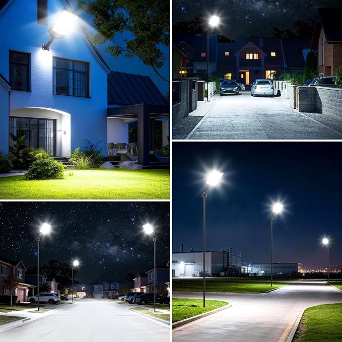 9000W Solar Street Light Outdoor Waterproof 27 240000LM Solar Light with Motion Sensor 6500K Dusk to Dawn Security LED Flood Light Commercial Outdoor Lighting for Parking Lot Yard Driveway Farm