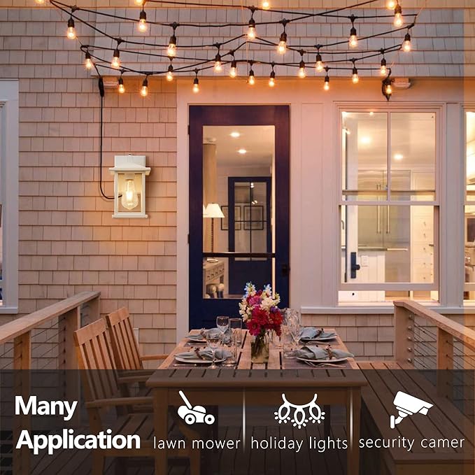 Outdoor Lights with GFCI Outlet Dusk to Dawn Front Porch Lantern Waterproof Exterior Light Fixture Mate White Outdoor Wall Sconce Wall Mount Outside Patio Lighting for House Garage