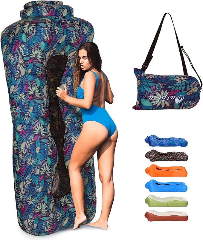 Inflatable Couch Air Lounger for Adults Ultralight Portable Blow up Couch Air Sofa Inflatable Beach Lounger Bed for Camping Hiking Festival Backyard Lawn No Pump Required