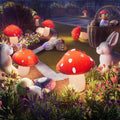 18 Pack Solar Mushroom Lights Outdoor Garden Outdoor Decor 8 Lighting Modes IP65 Waterproof Crystal-Clear Fairy Decoration for Pathway/Yard/Flower Bed/Patio/Landscape/Backyard/Dwarf String 2×30FT