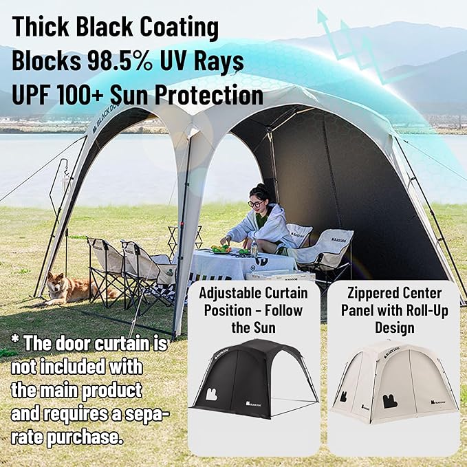 Blackdog Camping Canopy Tent - Quick Easy Set up Instant Pop up Tents for Camping 4-6 Person UV Resistant Sun Shelter for Sporting Events Family Camping Trip Outdoor Activities