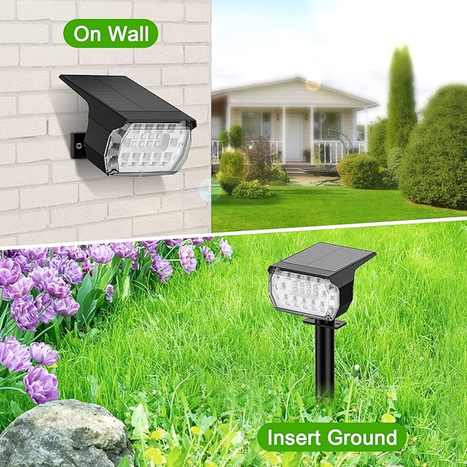 LANSOW Solar Spot Lights Outdoor Color Changing [7 Modes/8 Pack] Christmas Landscape Spotlights Solar Lights Outdoor Waterproof Solar Powered Flood Lights for Outside Yard Garden Pathway