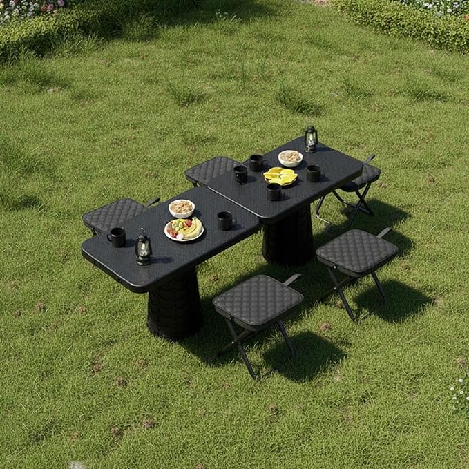Small Portable Folding Table Ultralight Collapsible Foldable Picnic Table and Stool 2 in 1 for Outdoor Camping BBQ Cooking Festival Beach Home Use