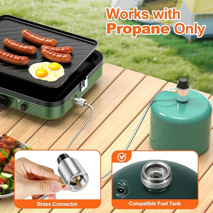 Propane 2-Burner Foldable Camping Stove with Carry Bag Portable Propane Camp Stoves with Adjustable Burners &amp Piezo Ignition for Outdoor Cooking Tailgating Backyard Gathering(Griddle Not Includ
