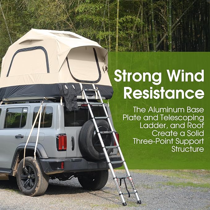 HOMEFUN Inflatable Rooftop Tent for Car Truck 2 Person Roof Tent with Waterproof 300D Fabric Windproof Design for Overlanding and Outdoor AdventureEasy to Set Up