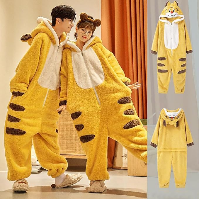 Warm one-piece blanket pajamas in autumn and winter cute shark capybara robe hooded coral velvet padded velvet home clothes.