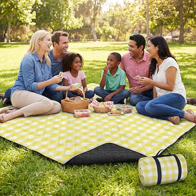 Large 80x80 Waterproof Picnic Mat | Foldable Outdoor Blanket for Beach Park Camping &amp Hiking | Sand &amp Grass Resistant | Perfect for Family Gatherings Travel