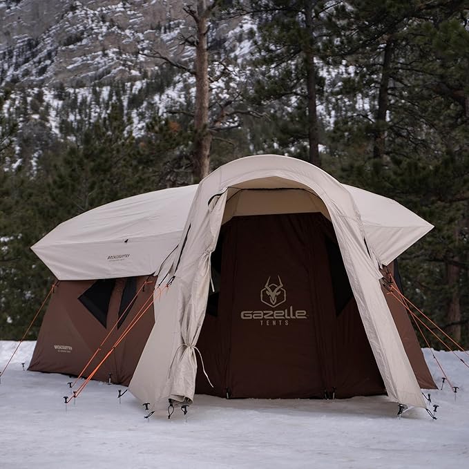 Gazelle Backcountry™ T10 Vestibule – 39 sq. ft. Enclosed Extension Room for Backcountry T10 Shelter Ripstop Polyester Construction Zippered Panels Includes All Terrain Stakes GBCA01