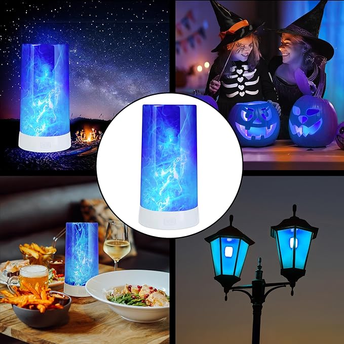 4X LED Flame Effect Light  USB Rechargeable 4 Modes Flickering Flame Candle Lantern with Remote Timer Gravity Sensing Effect Magnetic Base Waterproof Dimmable Outdoor Hanging Lamps Camping
