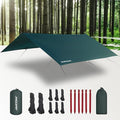 Waterproof Camping Tarp - 10X10ft Hammock Rain Fly Ultralight &amp Portable &amp UV Protection Backpacking Tarp Multifunctional for Outdoor Adventure Hiking Tent Hammock