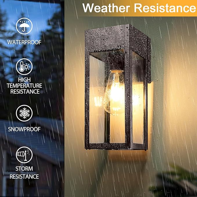 Porch Lights Outdoor Wall Sconce Outdoor Light with GFCI Outlet Waterproof Exterior Wall Lantern Light Fixtures Anti-Rust Wall Lamp for Patio Doorway Garage- Bronze 1 Pack