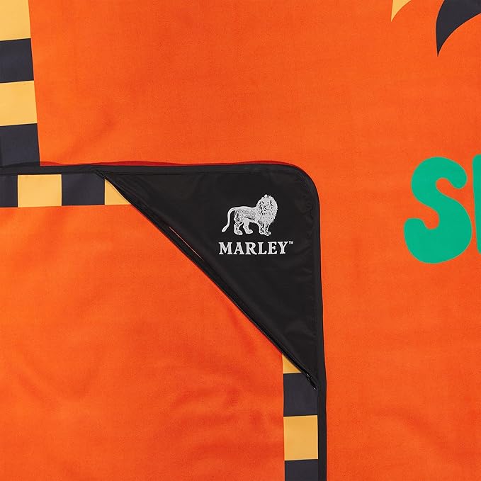 Slowtide x Bob Marley Sun is Shining Oversized Picnic Blanket – Water &amp Sand Resistant Outdoor Blanket 60 x 72 in