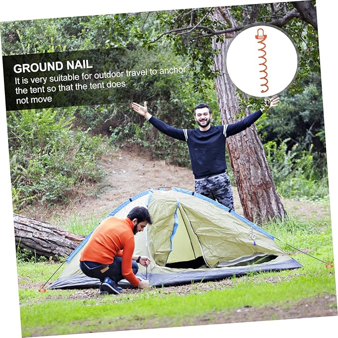 KICHOUSE 1Pc Heavy Duty Spiral Ground Stake Durable Tent Fastening Nail for Trampolines Outdoor Use and Landscape Edging for Strong Wind Resistance