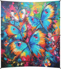 Camping Sun Shelters Bright Color Butterflies Painting Beach Canopy 126 * 110.2in