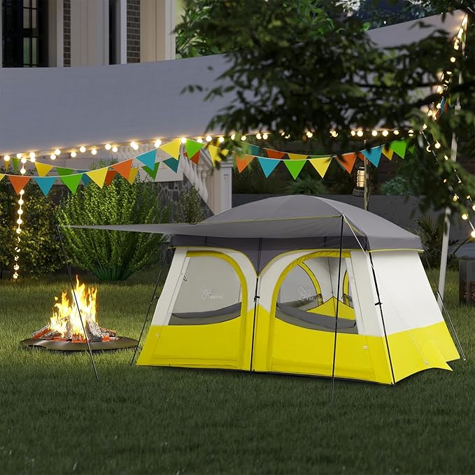 Vidalido Tents3-4 Person Camping Tent with Extended VestibuleWeather Resistant Family Tents with Breathable Mesh WindowsEasy Install Waterproof Outdoor Tent for Backpacking and Camping Hiking