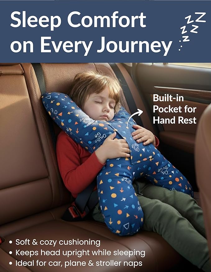 X Shape Travel Pillow – Neck &amp Head Support Cushion for Airplane Car Train &amp Office – Comfortable Travel Neck Pillow for Sleeping – Compact Portable Neck Pillow for Adults &amp Kids